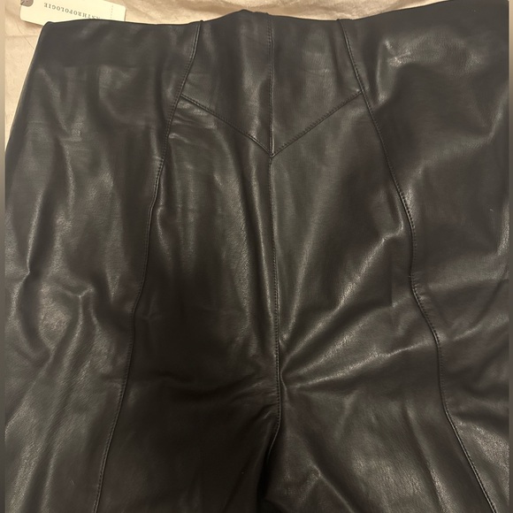 NWT Maeve by Anthropologie Split-Front Faux Black Leather Pull-on Pants Size M - Picture 9 of 13